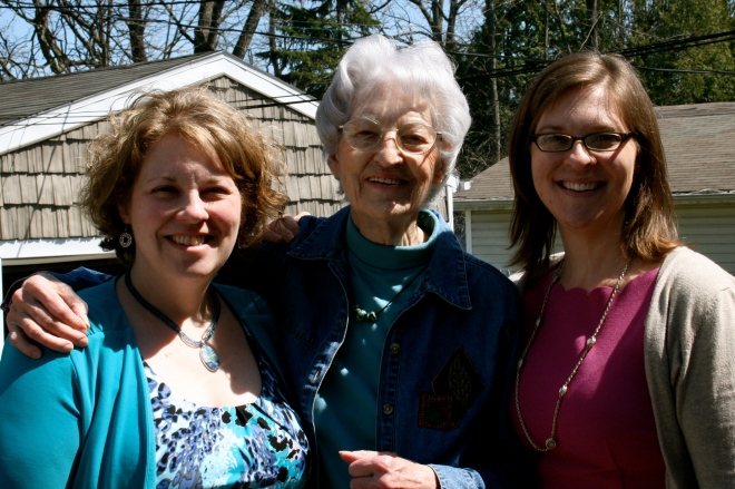 My sister, Ruthie, and I with our Grandma